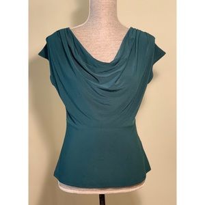 Forest Green Cowl Neck and Peplum Top NWOT